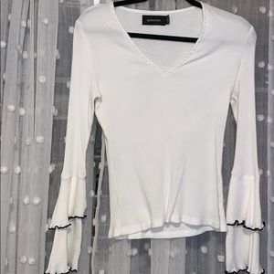 MINKPINK white ruffle sleeve top size M